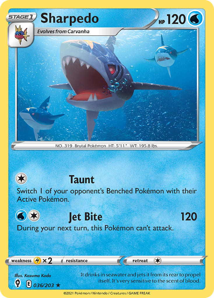 Sharpedo 036/203 - POKEMON SWORD & SHIELD: EVOLVING SKIES