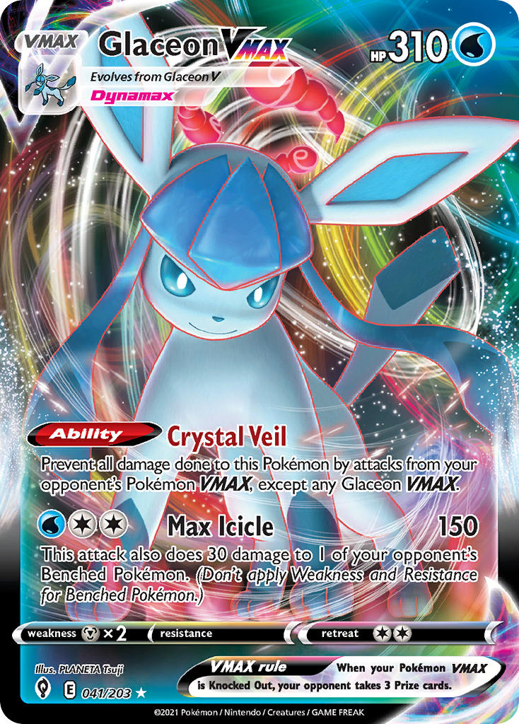 Glaceon VMAX 041/203 - POKEMON SWORD & SHIELD: EVOLVING SKIES