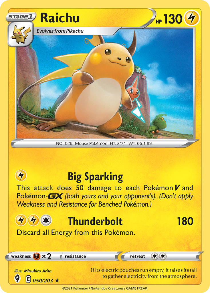Raichu 050/203 - POKEMON SWORD & SHIELD: EVOLVING SKIES