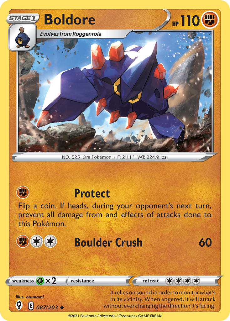 Boldore 087/203 - POKEMON SWORD & SHIELD: EVOLVING SKIES