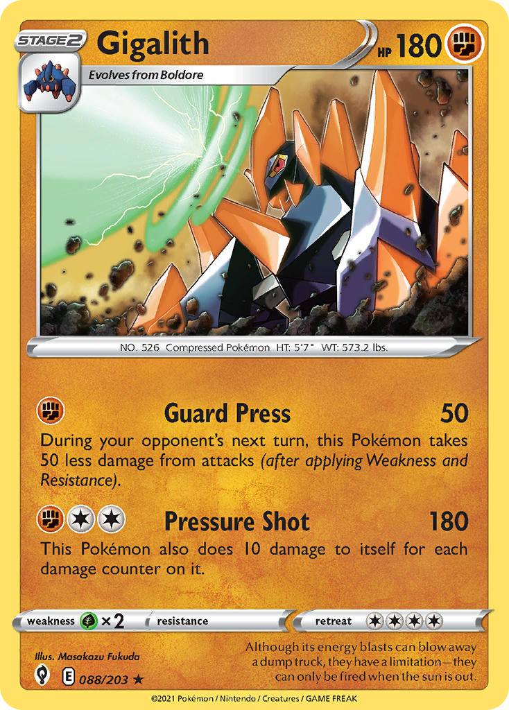 Gigalith 088/203 - POKEMON SWORD & SHIELD: EVOLVING SKIES