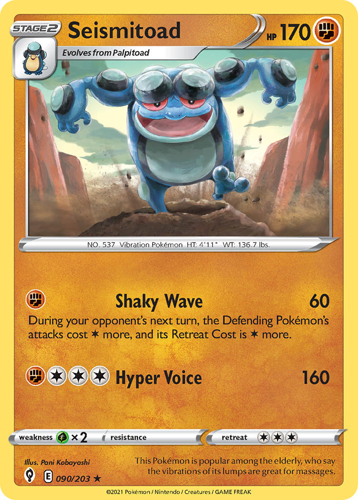 Seismitoad 090/203 - POKEMON SWORD & SHIELD: EVOLVING SKIES