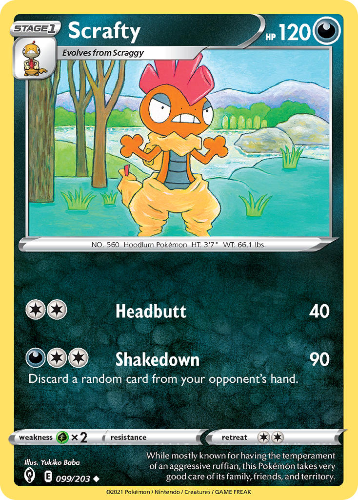 Scrafty 099/203 - POKEMON SWORD & SHIELD: EVOLVING SKIES