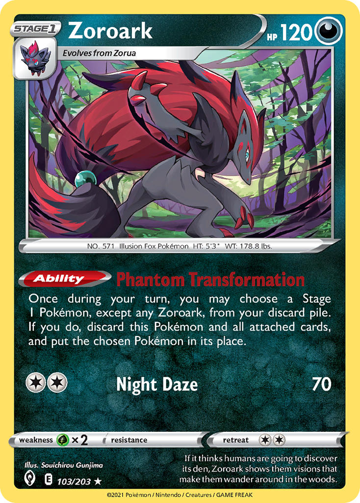 Zoroark 103/203 - POKEMON SWORD & SHIELD: EVOLVING SKIES