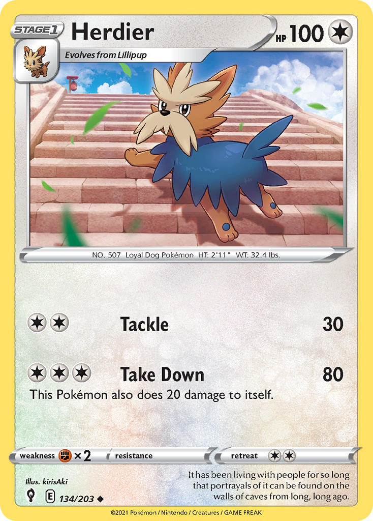 Herdier 134/203 - POKEMON SWORD & SHIELD: EVOLVING SKIES