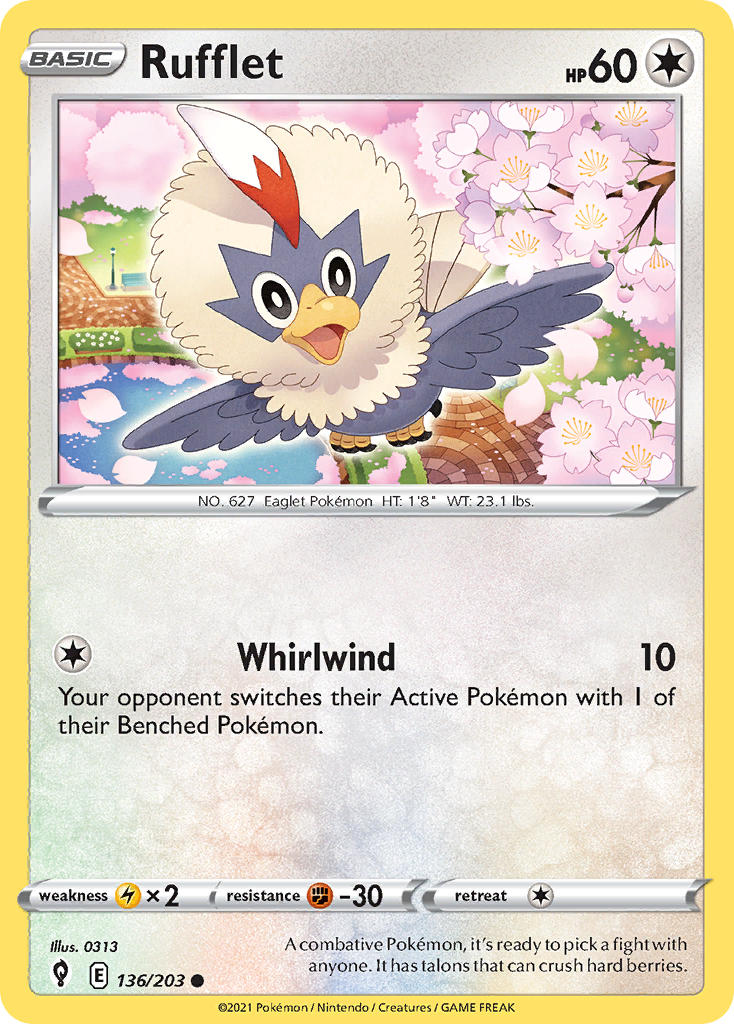 Rufflet 136/203 - POKEMON SWORD & SHIELD: EVOLVING SKIES