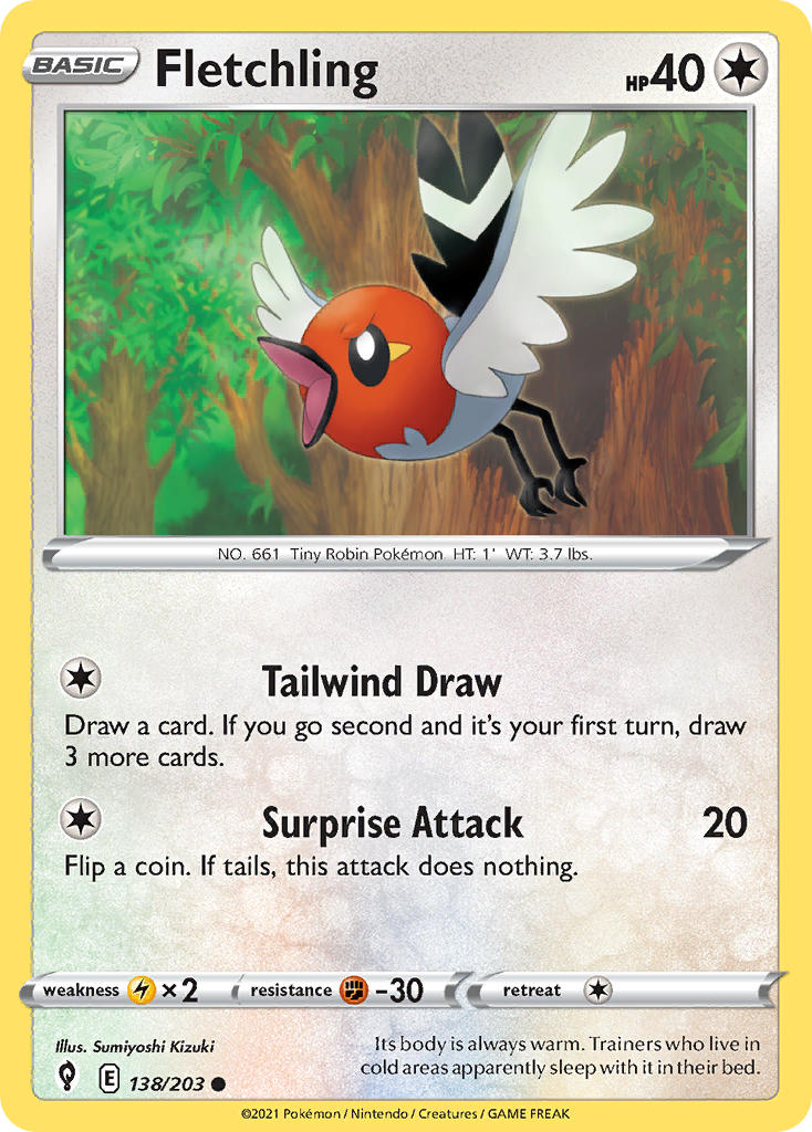 Fletchling 138/203 - POKEMON SWORD & SHIELD: EVOLVING SKIES