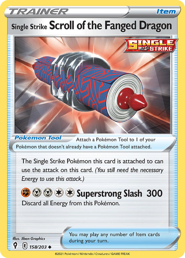 Single Strike Scroll of the Fanged Dragon 158/203 - POKEMON SWORD & SHIELD: EVOLVING SKIES