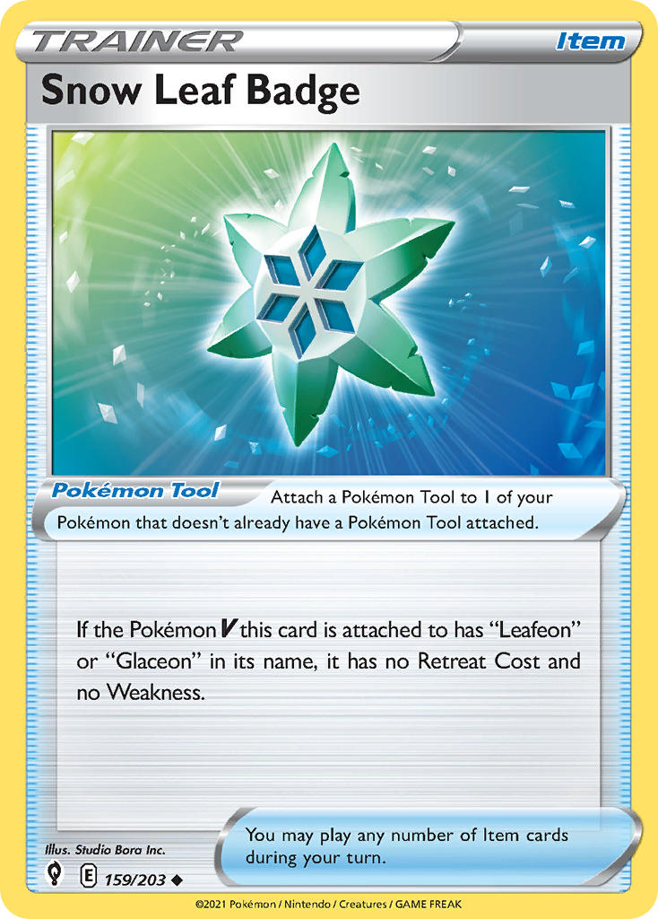 Snow Leaf Badge 159/203 - POKEMON SWORD & SHIELD: EVOLVING SKIES