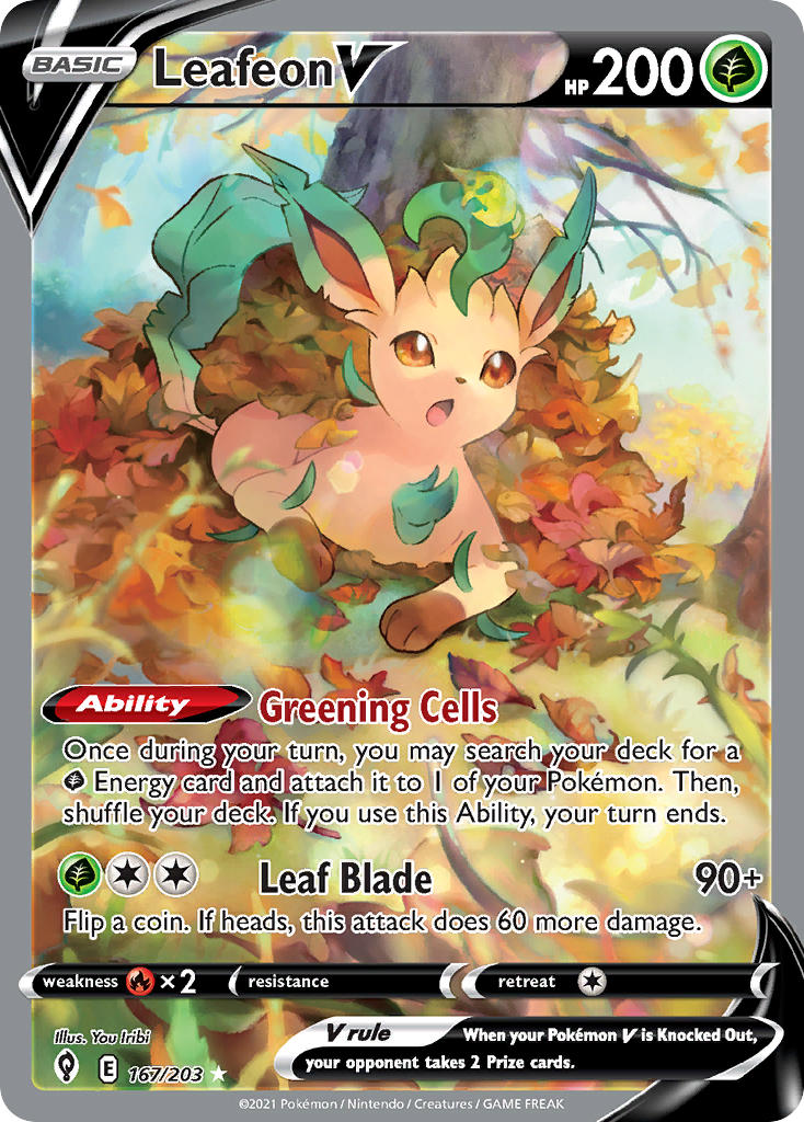 Leafeon V 167/203 - POKEMON SWORD & SHIELD: EVOLVING SKIES