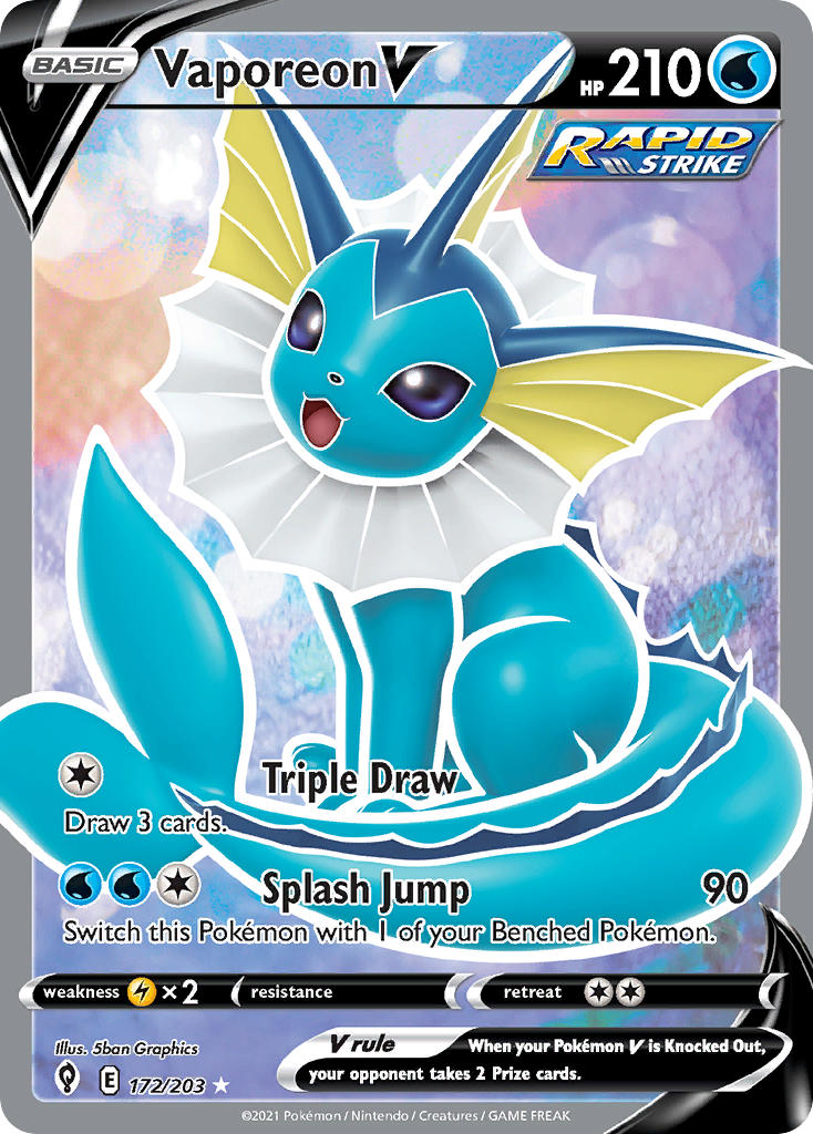 Vaporeon V 172/203 - POKEMON SWORD & SHIELD: EVOLVING SKIES