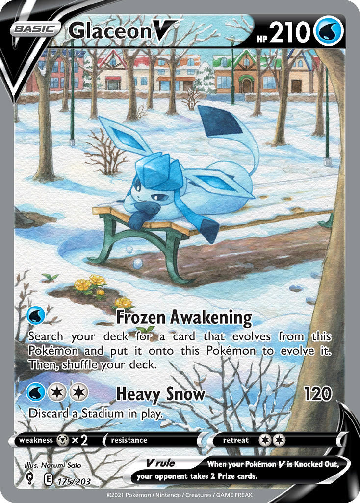Glaceon V 175/203 - POKEMON SWORD & SHIELD: EVOLVING SKIES