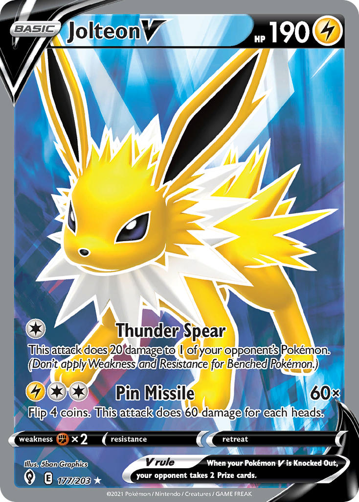 Jolteon V 177/203 - POKEMON SWORD & SHIELD: EVOLVING SKIES