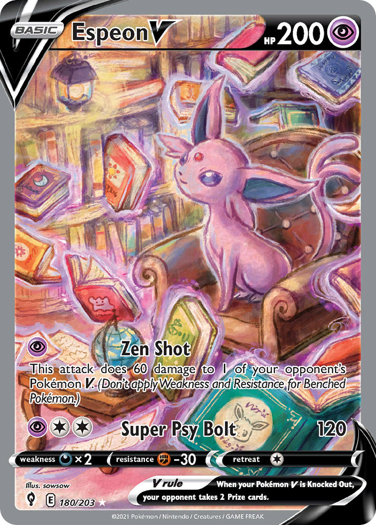 Espeon V 180/203 - POKEMON SWORD & SHIELD: EVOLVING SKIES