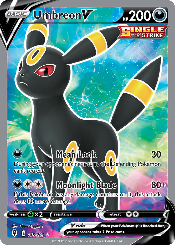Umbreon V 188/203 - POKEMON SWORD & SHIELD: EVOLVING SKIES