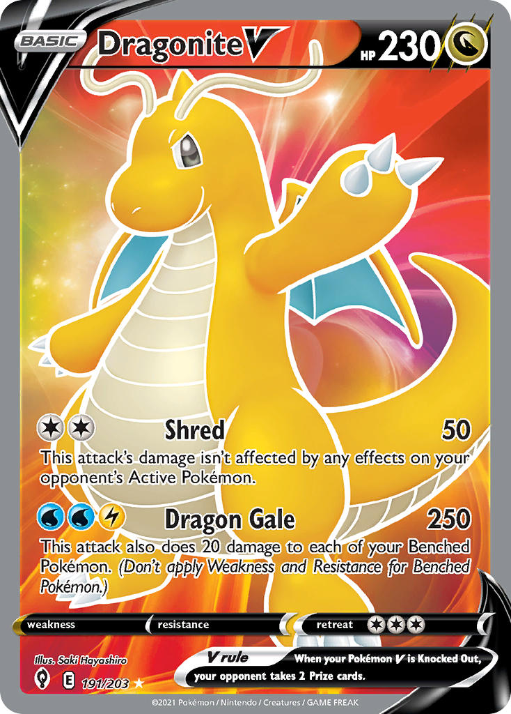Dragonite V 191/203 - POKEMON SWORD & SHIELD: EVOLVING SKIES