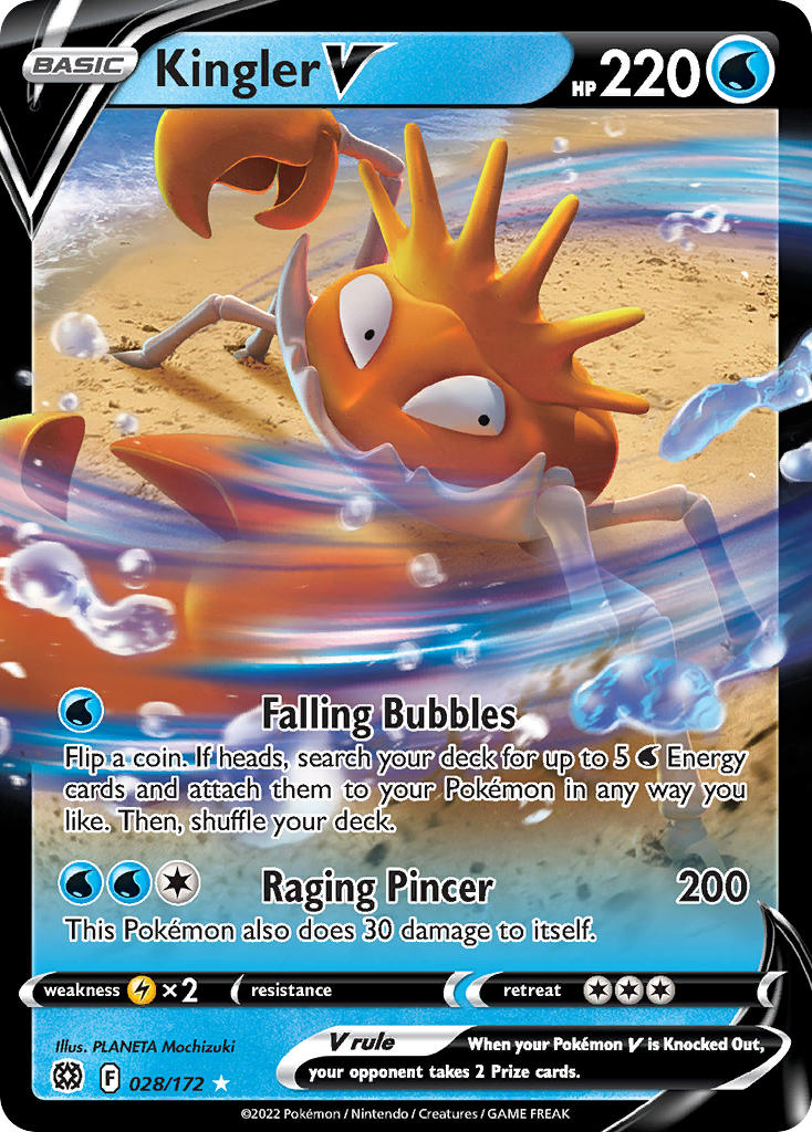 Kingler V 028/172 - POKEMON SWORD & SHIELD: BRILLIANT STARS