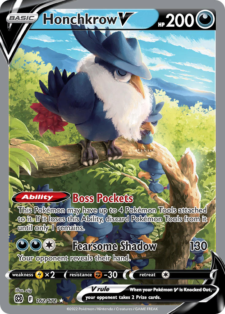 Honchkrow V 162/172 - POKEMON SWORD & SHIELD: BRILLIANT STARS