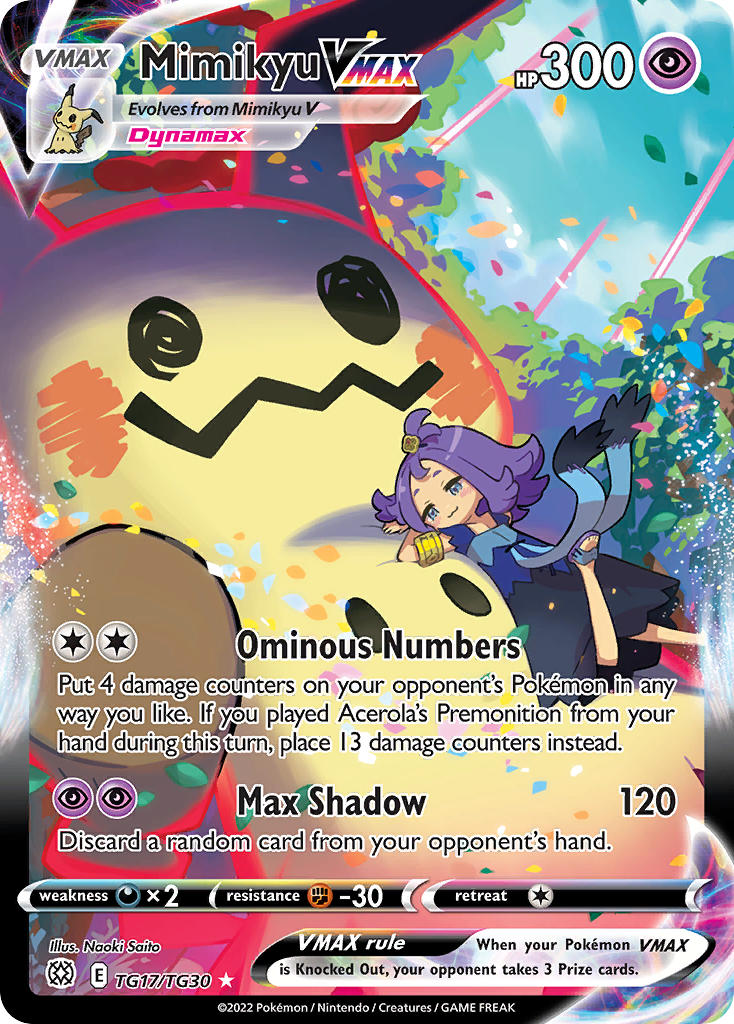 Mimikyu VMAX TG17/TG30 - POKEMON SWORD & SHIELD: BRILLIANT STARS | TRAINER GALLERY
