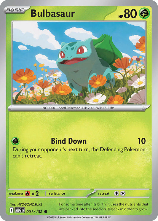 Bulbasaur 001/132 - MEGA EVOLUTION: BASE SET - Pokemon Single Card
