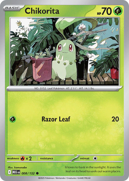 008/132 Chikorita - MEGA EVOLUTION: BASE SET - Pokemon Single Card