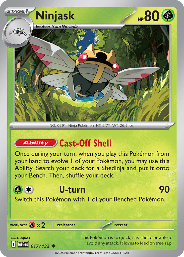 017/132 Ninjask - MEGA EVOLUTION: BASE SET - Pokemon Single Card