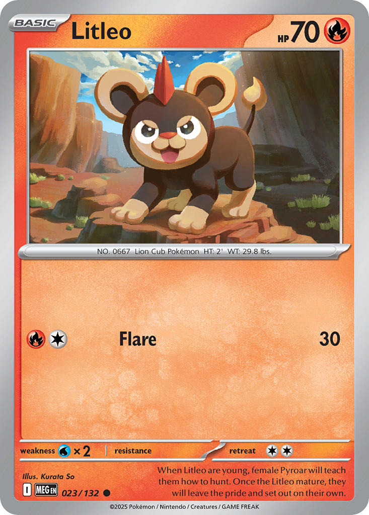 023/132 Litleo - MEGA EVOLUTION: BASE SET - Pokemon Single Card