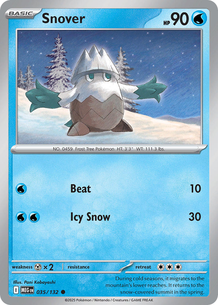 035/132 Snover - MEGA EVOLUTION: BASE SET - Pokemon Single Card