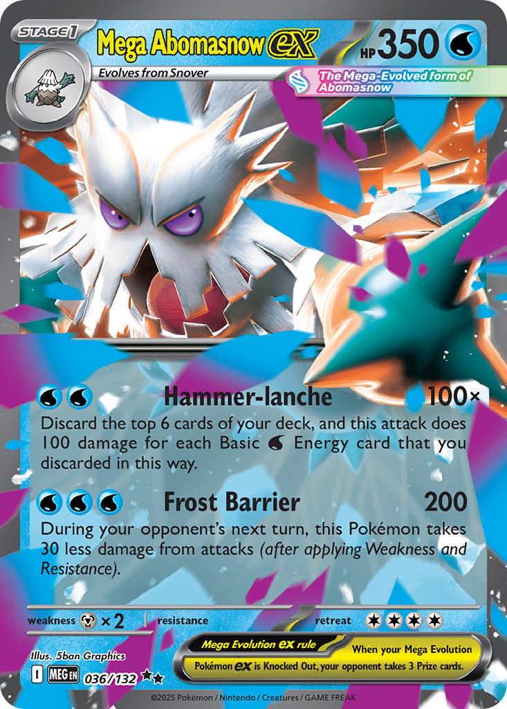 036/132 Mega Abomasnow ex - MEGA EVOLUTION: BASE SET - Pokemon Single Card