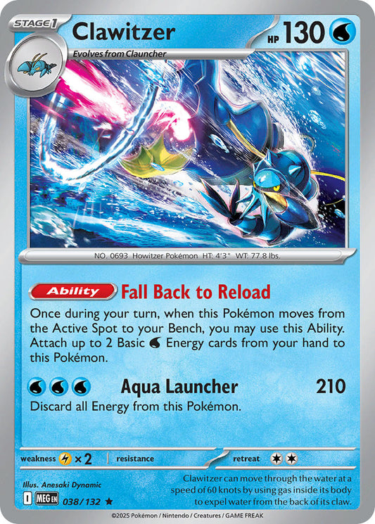 038/132 Clawitzer - MEGA EVOLUTION: BASE SET - Pokemon Single Card