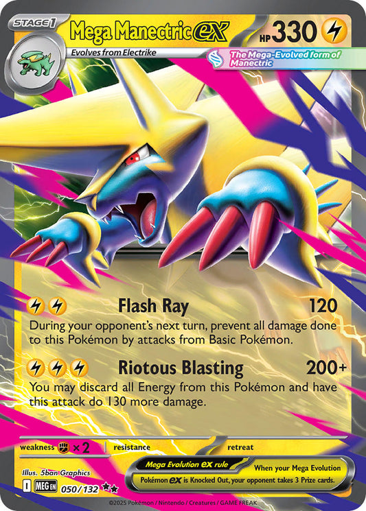 050/132 Mega Manectric ex - MEGA EVOLUTION: BASE SET - Pokemon Single Card