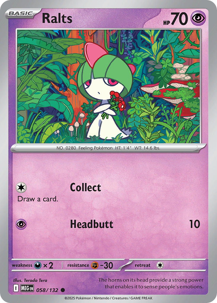 058/132 Ralts - MEGA EVOLUTION: BASE SET - Pokemon Single Card