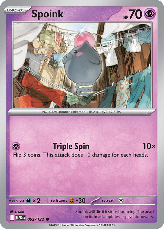 062/132 Spoink - MEGA EVOLUTION: BASE SET - Pokemon Single Card