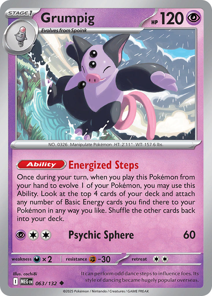 063/132 Grumpig - MEGA EVOLUTION: BASE SET - Pokemon Single Card