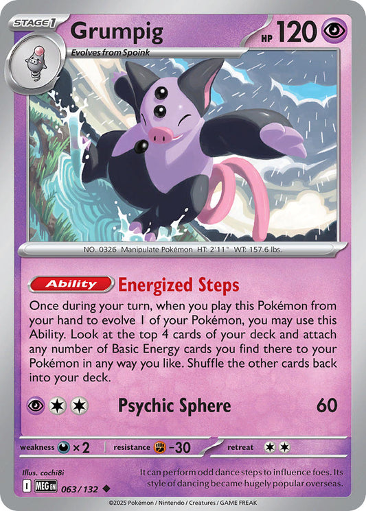 063/132 Grumpig - MEGA EVOLUTION: BASE SET - Pokemon Single Card