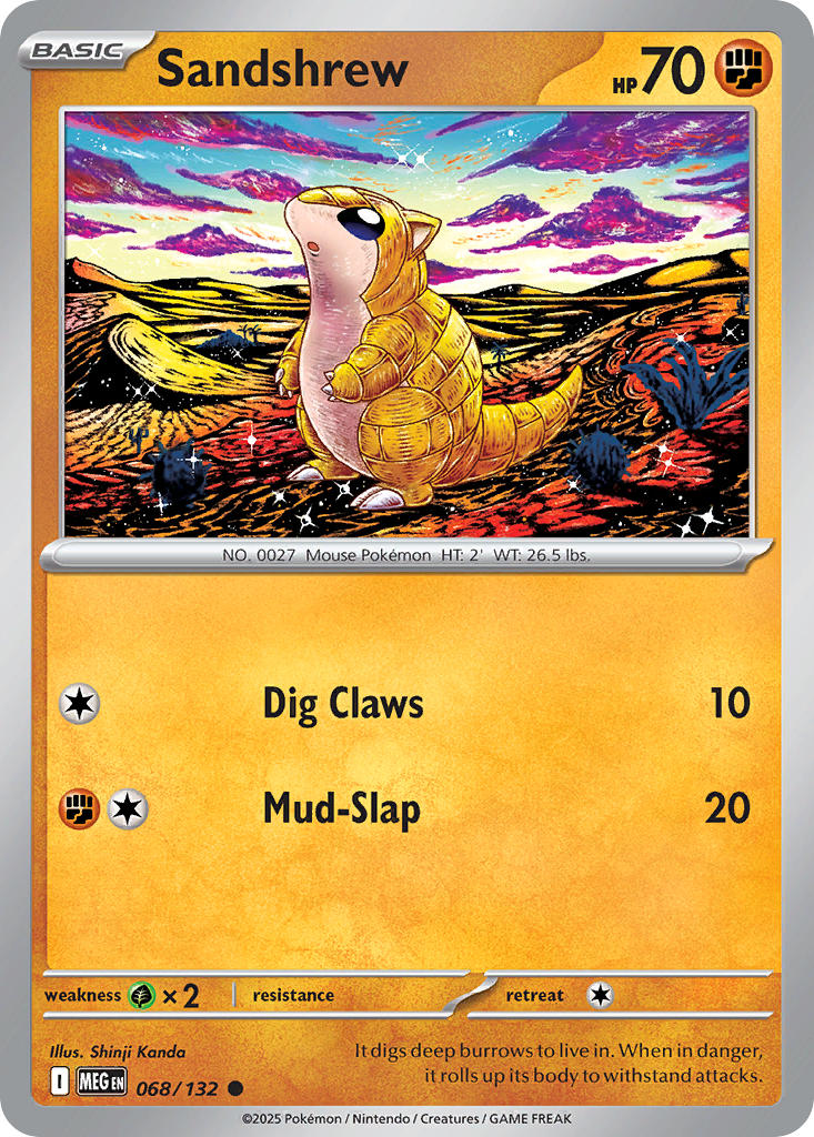 068/132 Sandshrew - MEGA EVOLUTION: BASE SET - Pokemon Single Card