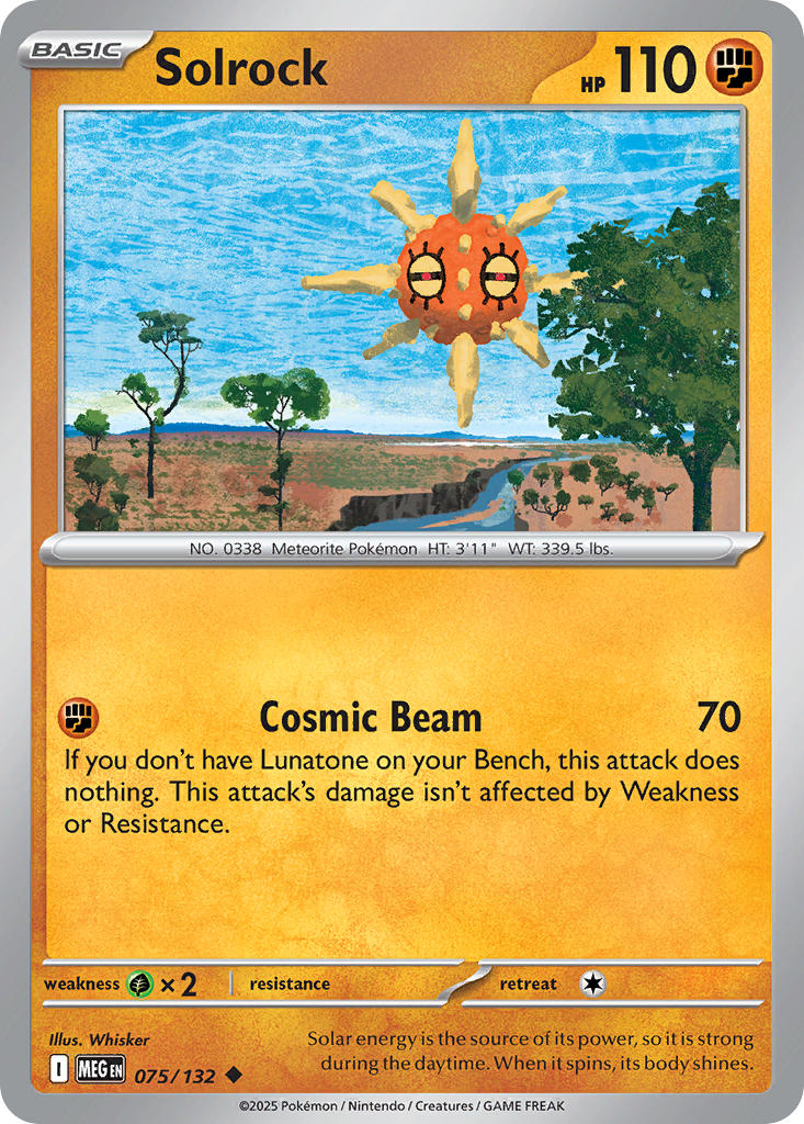 075/132 Solrock - MEGA EVOLUTION: BASE SET - Pokemon Single Card