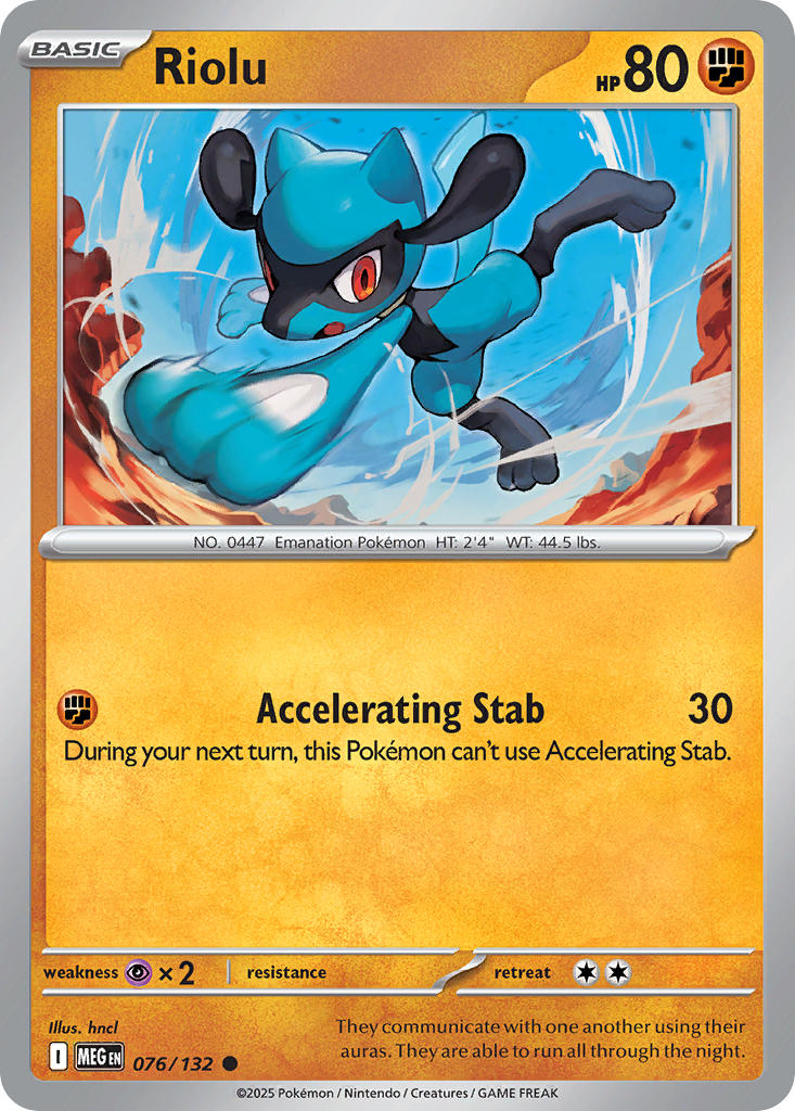 076/132 Riolu - MEGA EVOLUTION: BASE SET - Pokemon Single Card