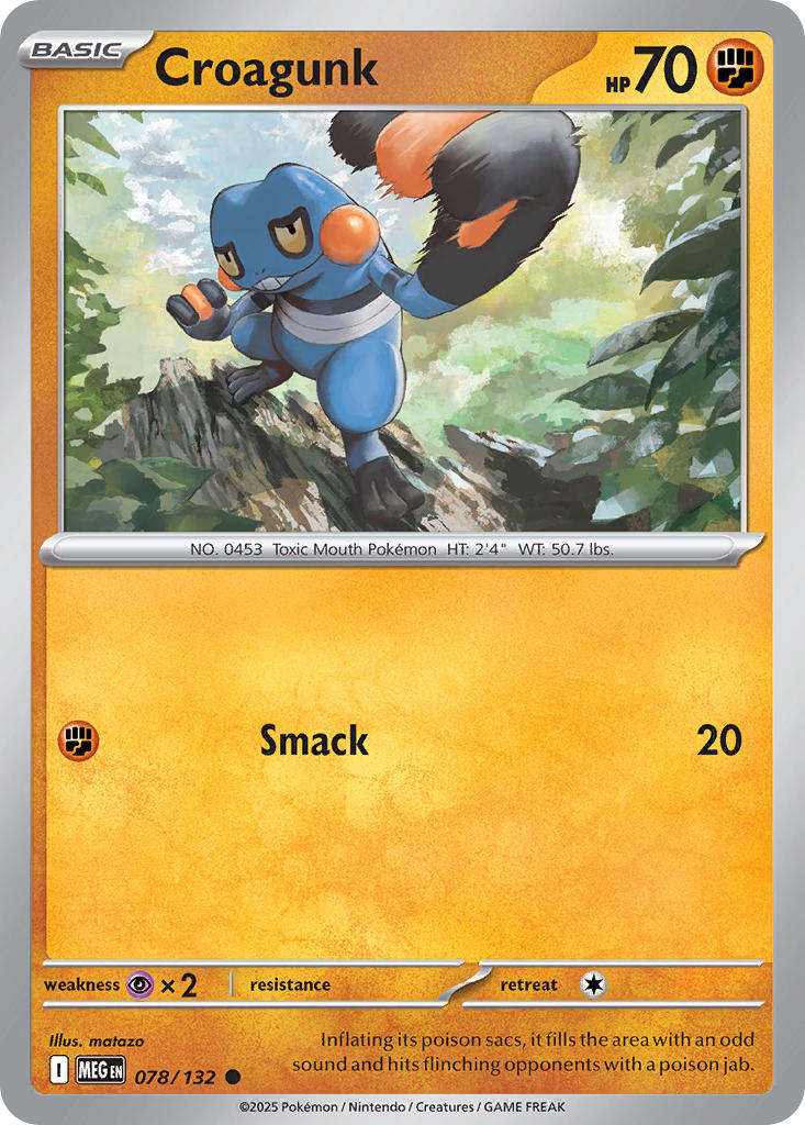 078/132 Croagunk - MEGA EVOLUTION: BASE SET - Pokemon Single Card