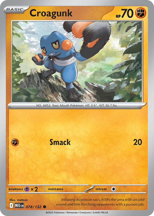 078/132 Croagunk - MEGA EVOLUTION: BASE SET - Pokemon Single Card