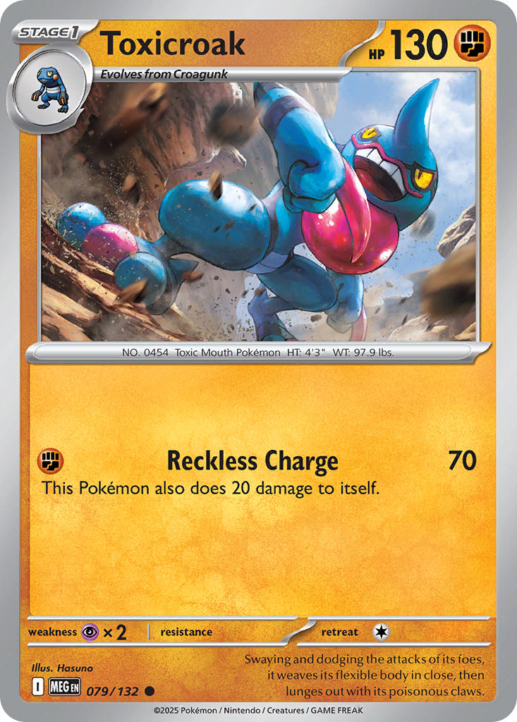 079/132 Toxicroak - MEGA EVOLUTION: BASE SET - Pokemon Single Card