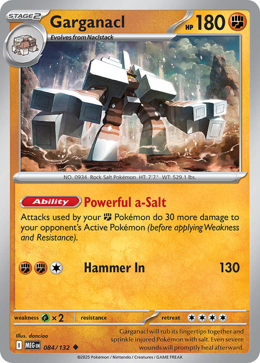 084/132 Garganacl - MEGA EVOLUTION: BASE SET - Pokemon Single Card