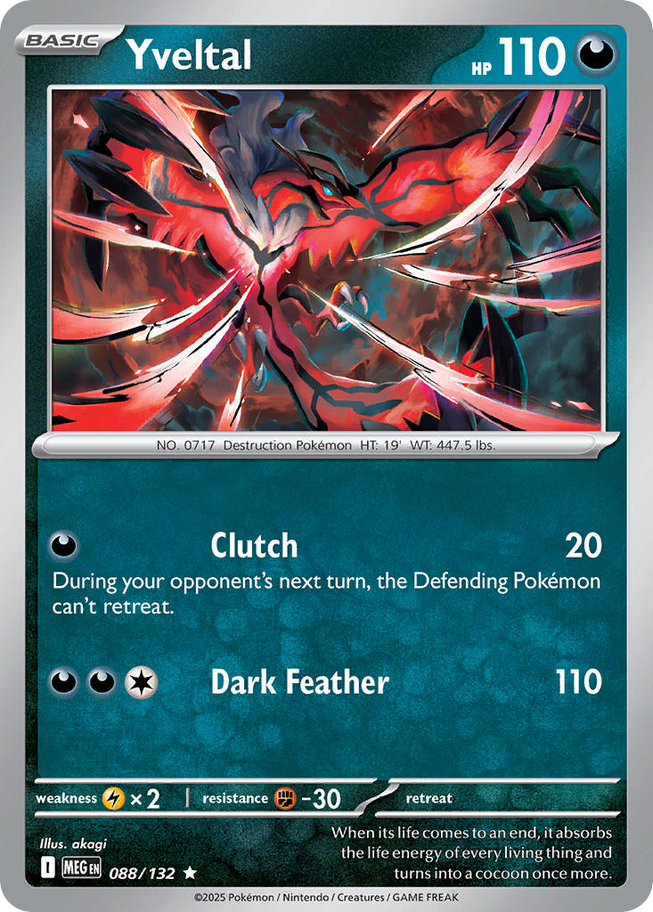 088/132 Yveltal - MEGA EVOLUTION: BASE SET - Pokemon Single Card