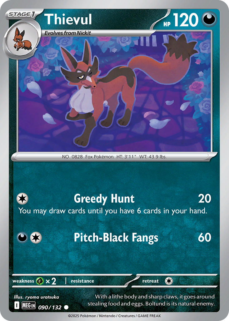 090/132 Thievul - MEGA EVOLUTION: BASE SET - Pokemon Single Card