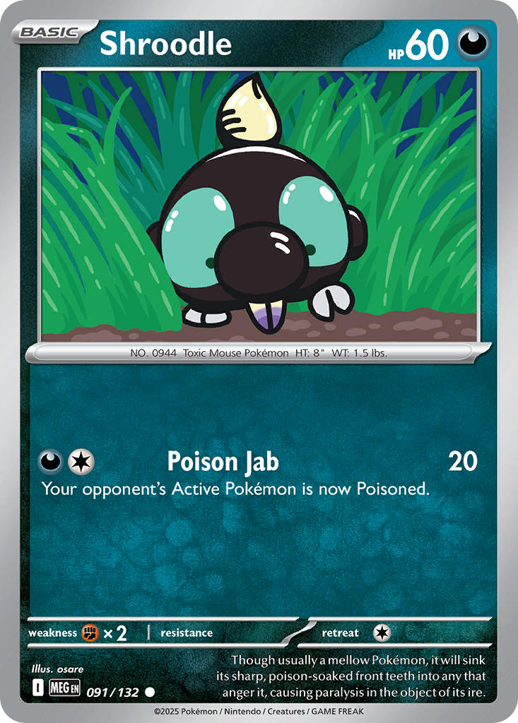 091/132 Shroodle - MEGA EVOLUTION: BASE SET - Pokemon Single Card