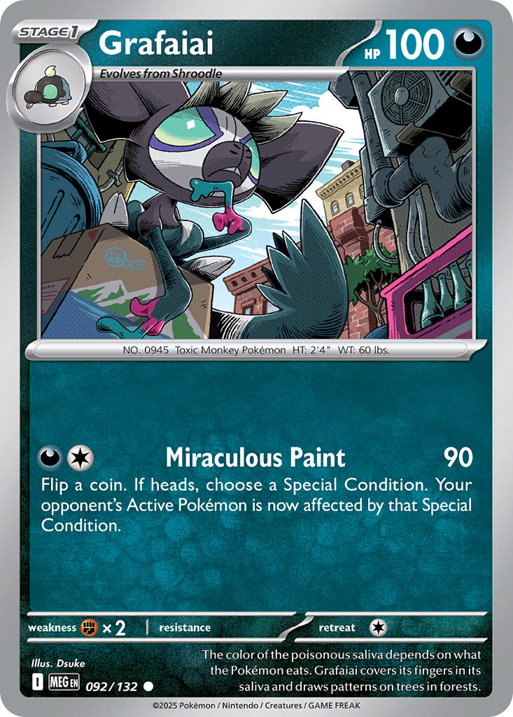 092/132 Grafaiai - MEGA EVOLUTION: BASE SET - Pokemon Single Card
