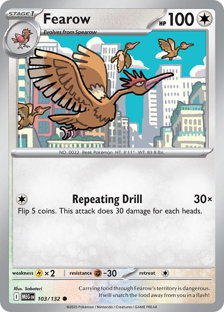 103/132 Fearow - MEGA EVOLUTION: BASE SET - Pokemon Single Card