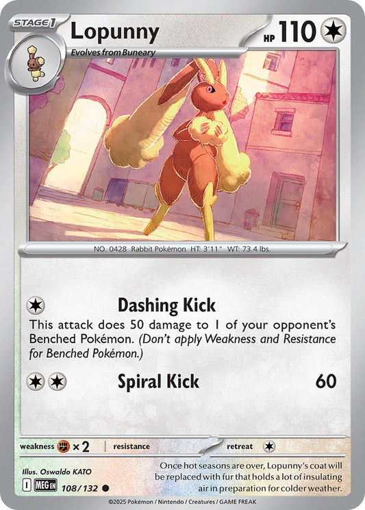 108/132 Lopunny - MEGA EVOLUTION: BASE SET - Pokemon Single Card