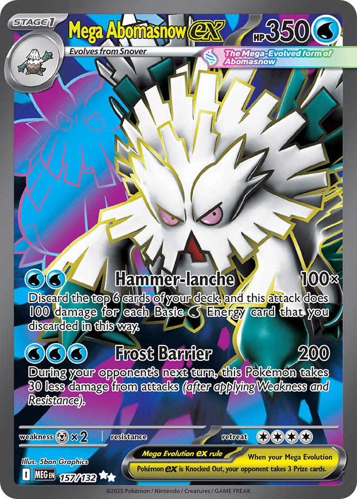 157/132 Mega Abomasnow ex - MEGA EVOLUTION: BASE SET - Pokemon Single Card
