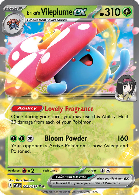 Erika's Vileplume ex 003/217 - POKEMON MEGA EVOLUTION: ASCENDED HEROES